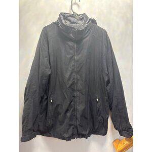 Weatherproof Black Full-Zip Jacket With Zipper Pockets & High Collarxl